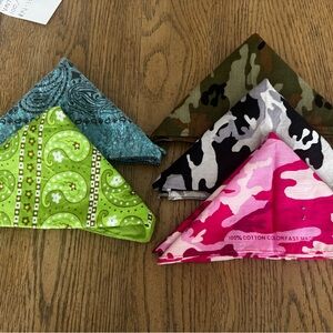 5 Pack Vintage Bandana Bundle Lot Wholesale Camo 1952 Colorfast